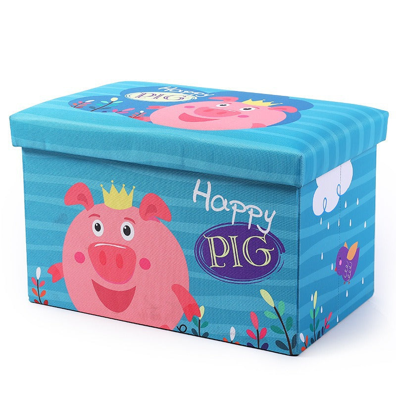Cartoon printing storage stool household storage stool children's toys snack storage box rectangular film shoe changing stool