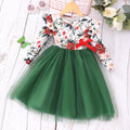 Kids' & toddler's new autumn long-sleeve floral mesh dress - sweet princess style, perfect for everyday casual wear