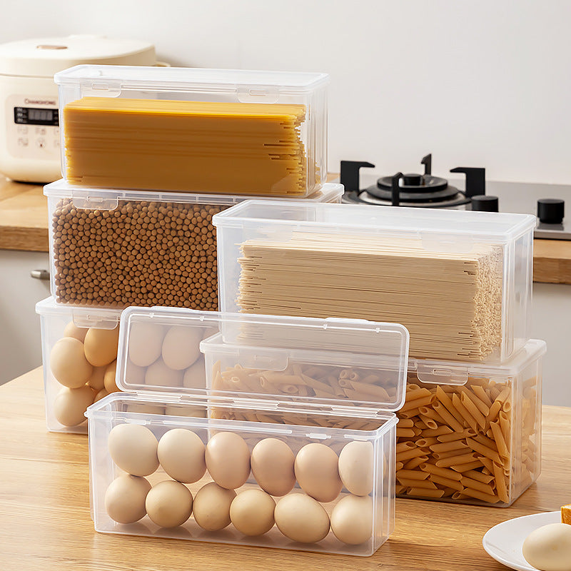 Kitchen Grains Storage Box with Lid Noodles Egg Storage Box Food Grade Transparent Refrigerator Fresh Storage Box