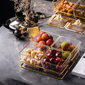 Plastic fruit plate divided fruit plate commercial club hotel foot bath bar thickened and resistant to falling snacks dried fruit snack plate