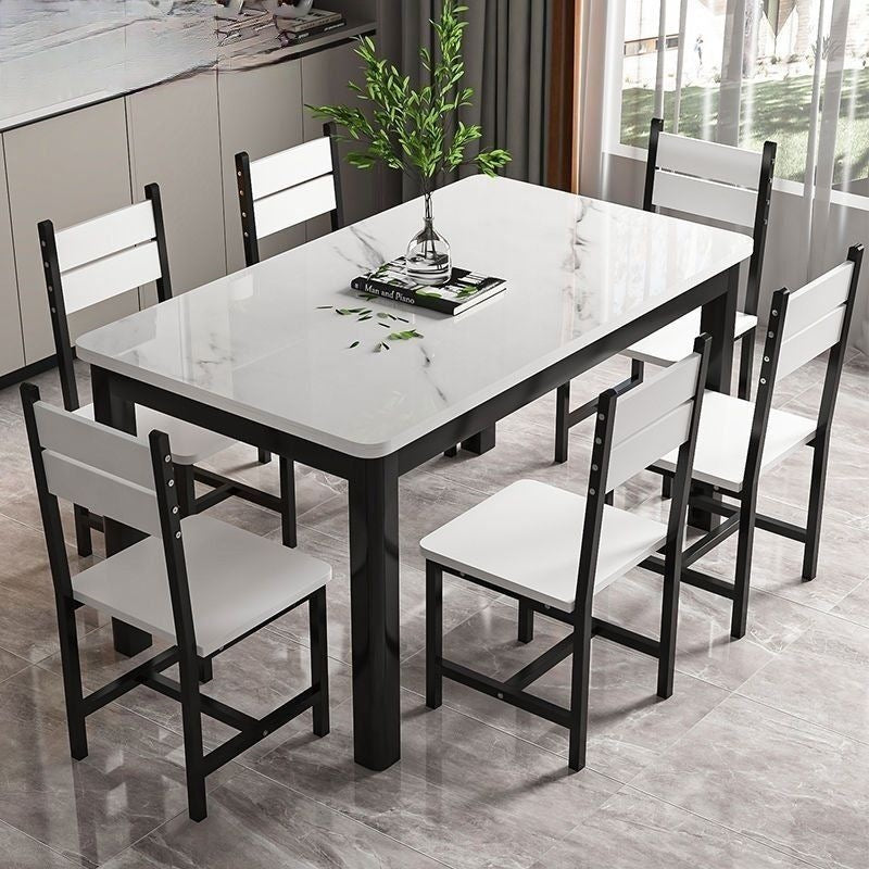 High-end for home dining table and chairs (tempered glass) casualall-in-one dining table restaurant kitchen fast food hot pot