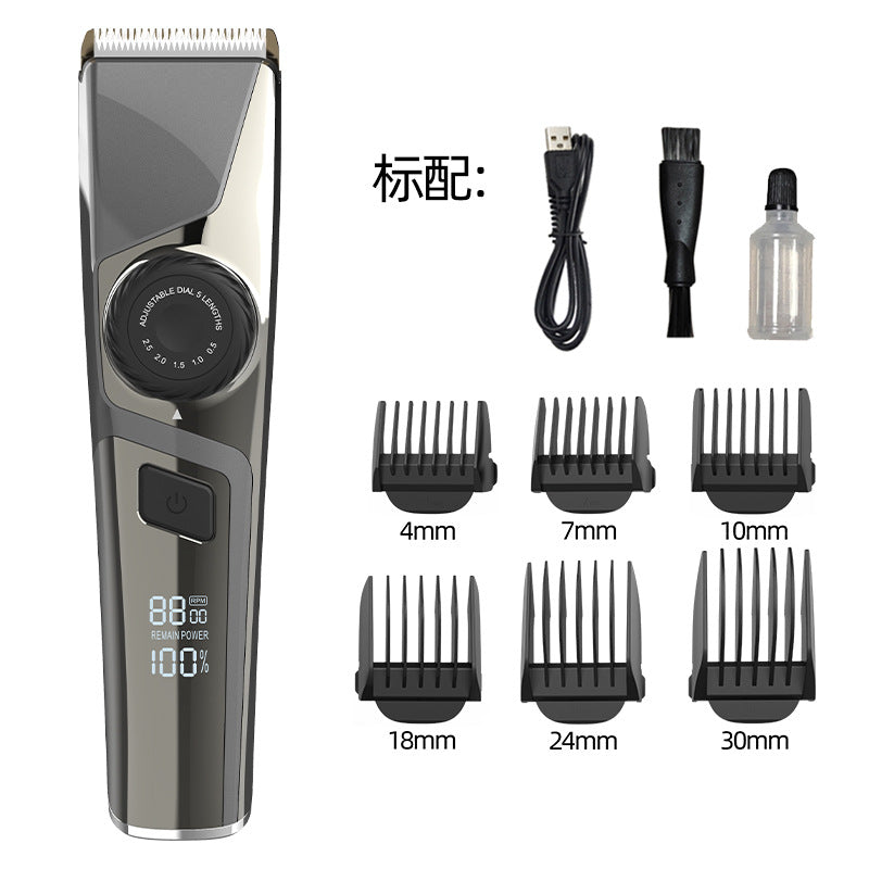 Electric hair clipper shaver, cordless hair trimmer, fast charging, lcd display, ceramic blade, bald head shaving