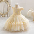 Fashionready-made girl airplane sleeve dress gold sequin princess dress first birthday dress girl dress