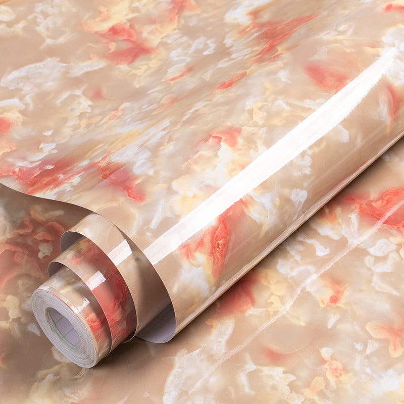 Cross-border Supply Desktop Stickers Marble Wallpaper Self-Adhesive Kitchen Oil-proof Stickers Furniture Renovation Stove Cabinet Stickers