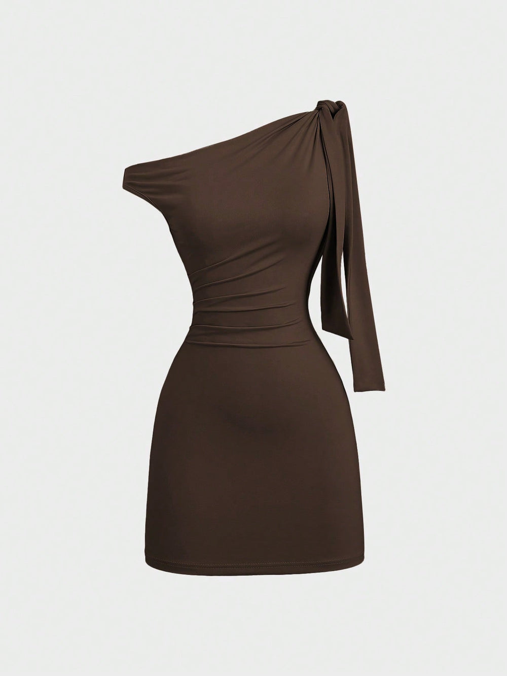 European and american style hot girl cross-border new solid color one-shoulder sleeveless patchwork tie-up bodycon mini dress for women