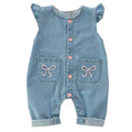Autumn new arrival baby girl denim overalls baby onesie suitnewborn style princess crawling clothes trendy