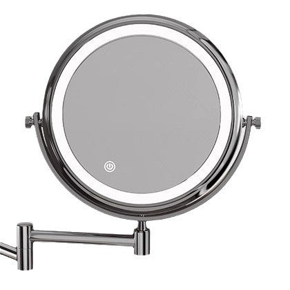 Perforated magnifying glass bathroom with light makeup mirror high definition led free foldable dressing mirror wall hanging telescopic bathroom