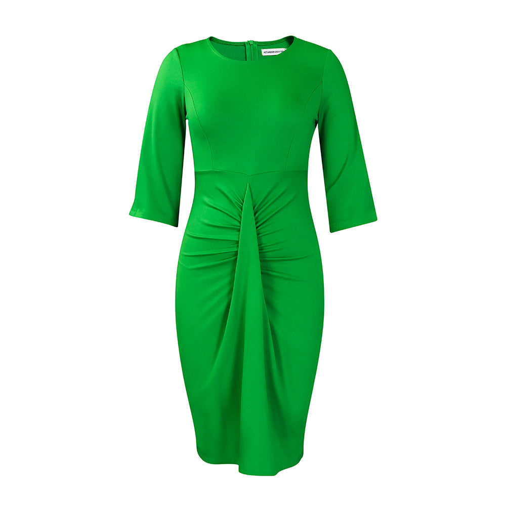 D387 european and american women's clothing  new fashion elegant pleated bodycon plus size export dress pencil skirt