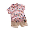 Kids' clothing boys' shirt short sleeve set, boys' short sleeve shirt, boys' clothing, baby boy shirt set