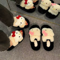 New arrival high-looking kt cat fur slippers flip-flops 2025fall and winteroutwear soft thick bottom non-slip cute cartoon