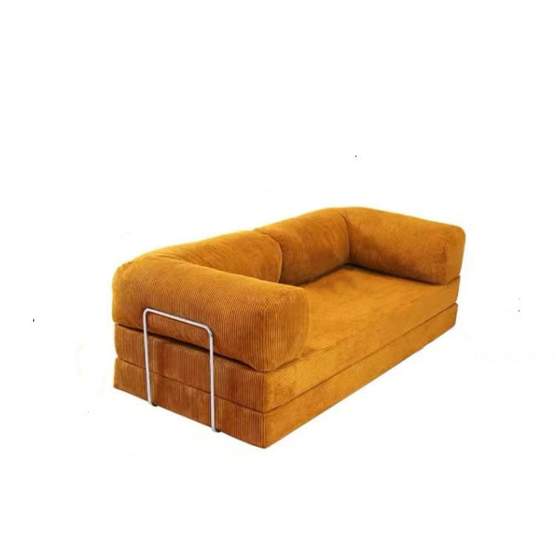 Maillard retro style corduroy living room small apartment medieval foldable lazy fabric sofa bed combination