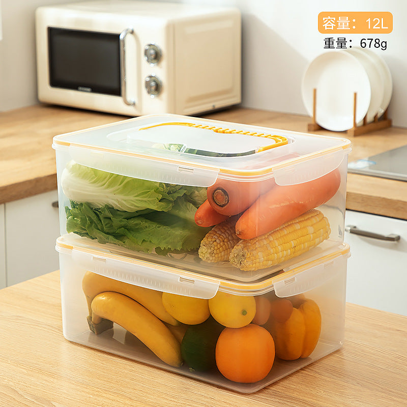 Food grade refrigerator storage fresh-keeping box, transparent food freezing sealed box with lid, kitchen vegetable egg storage box