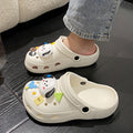 Crocs women's outwearsummer2023new arrival non-slip eva cartoon toe cap slippers light elastic non-slip two-wear sandals