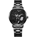 New creative tech men's steel band watch - hollow rotating dial quartz watch - dropshipping available