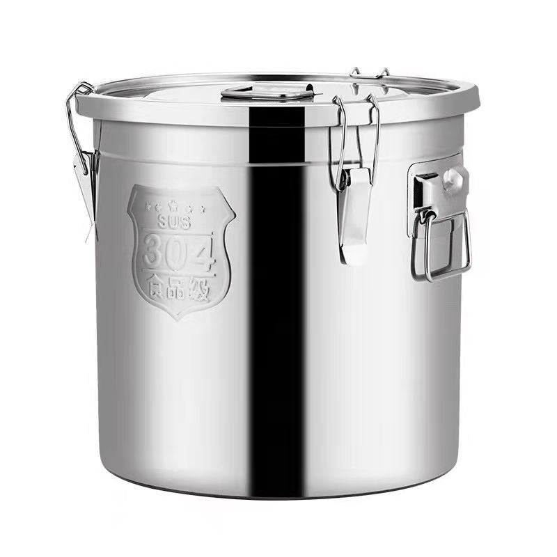 Stainless steel barrel, hotel 304 stainless steel sealed rice barrel Thickened large-capacity storage barrel Brewing barrel, sealed barrel