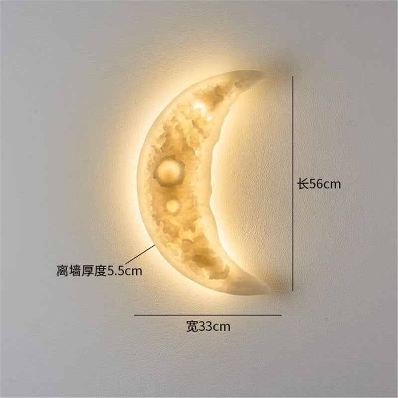 Modern minimalist moon wall lamp - creative ambient lighting for dining room, living room, bedroom, hallway, entryway, wall art decoration, and stairway