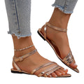 european and american summer new patent leather flat women's sandals solid color plus size open toe peep toe high pointed toe sandals