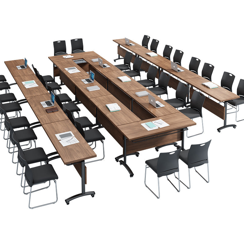 Training table and chair combination mobile splicing employee slot folding conference table activity table long table school class simple table and chair