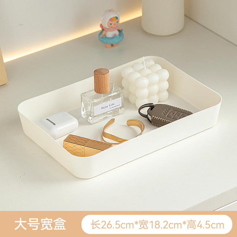 Entry entrance storage box Square plastic box Desktop uncovered earphone key Perfume finishing storage box can be stacked
