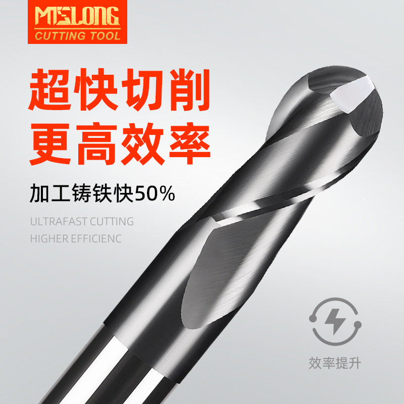 Ball end milling cutter 55 degree 2 edge steel ball milling cutter coated cnc numerical control tool particle carbide ball cutter