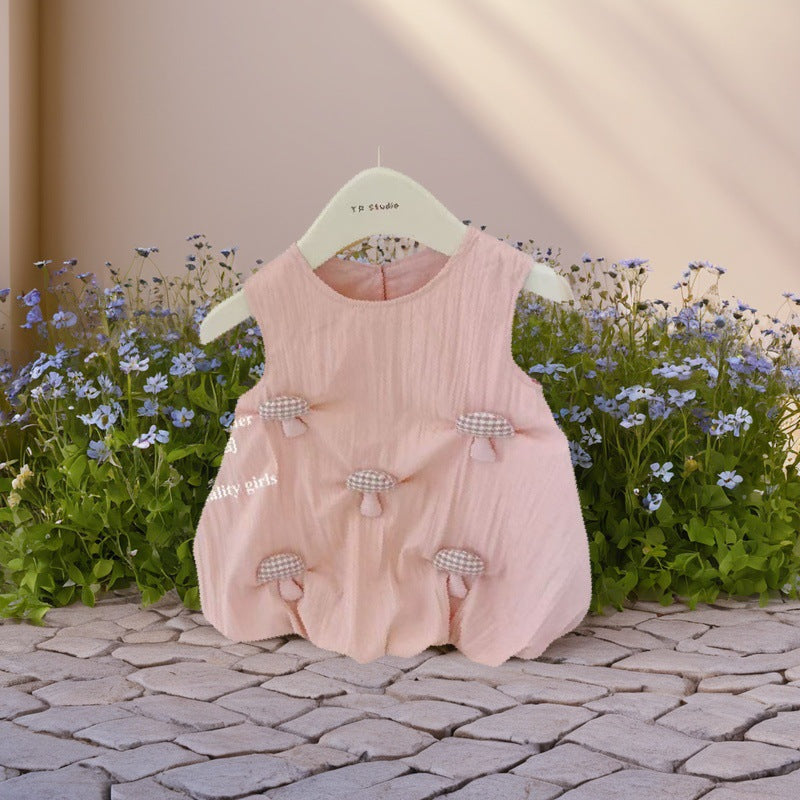 Girls' dresses:  summer korean style pink tank dress, trendy and chic sleeveless dress for toddlers and young children