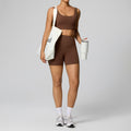 European and american cross-border women's high-waisted tummy control shaping activewear set - running compression quick-dry yoga outfit