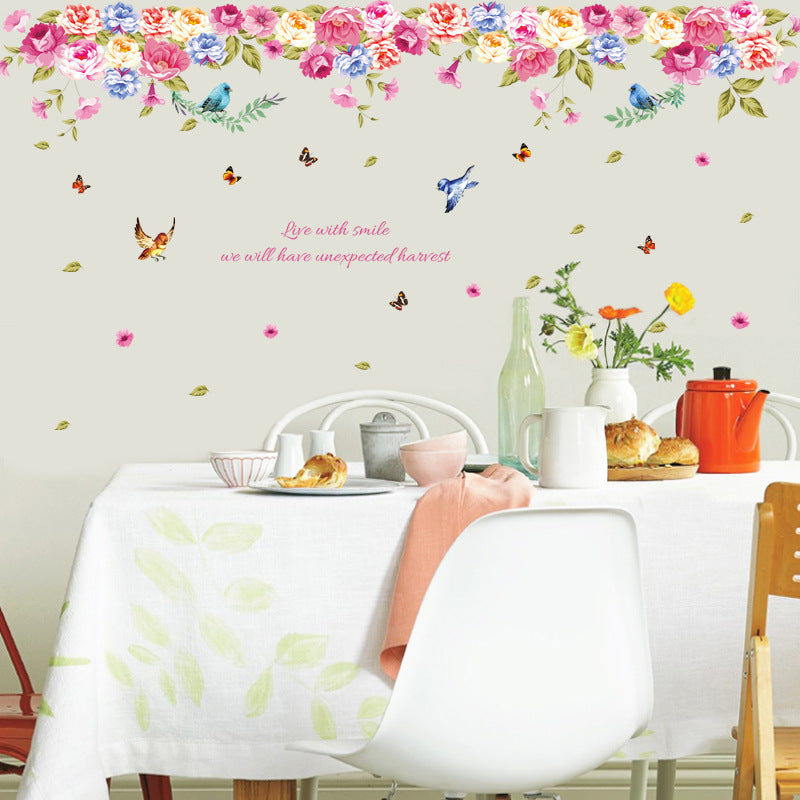 Creative Birds and Flowers Bedroom Living Room Floor Sticker Kindergarten Environment Decoration Sticker Wall Sticker Removable XL8202