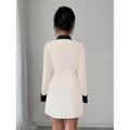 Women's autumn french chic double-breasted mini dress - perfect for parties & gatherings