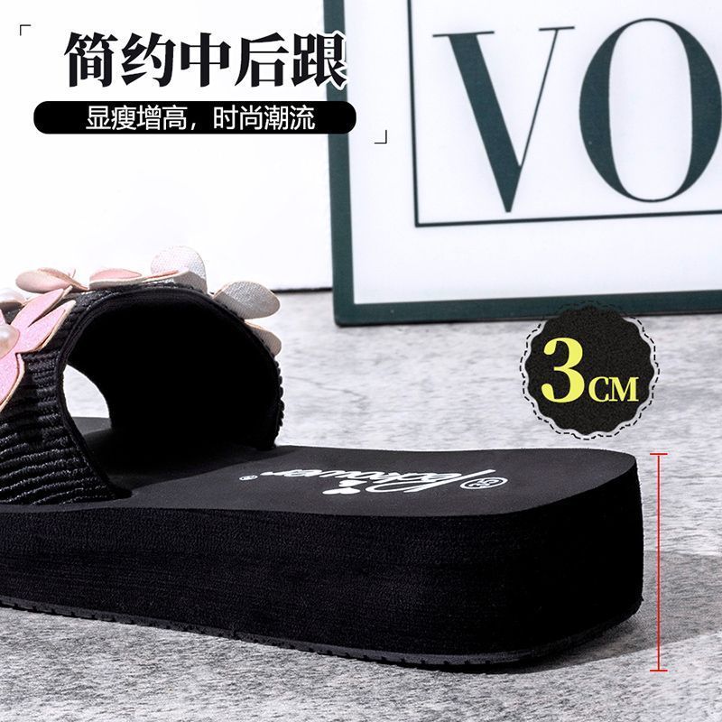 Anti-fall plaidthickened princess style women's flip-flops ultra-light trendyins home and outdoor stain-resistant summer sandals
