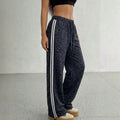 european and american ins style leopard print patchwork wide-leg pants - high waist, loose fit, trendy brand, slimming, casual straight leg