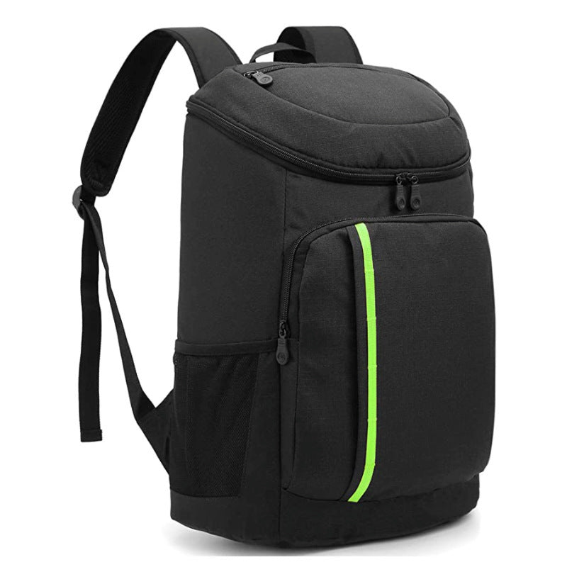 camping ice pack double shoulder thermal bag large capacity two-color oxford cloth patchwork thermal double shoulder bag