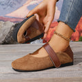 Export spring autumnew arrival suede soft leather mary jane shoes women's easiest for match soft bottom two-wear velcroflatsflats