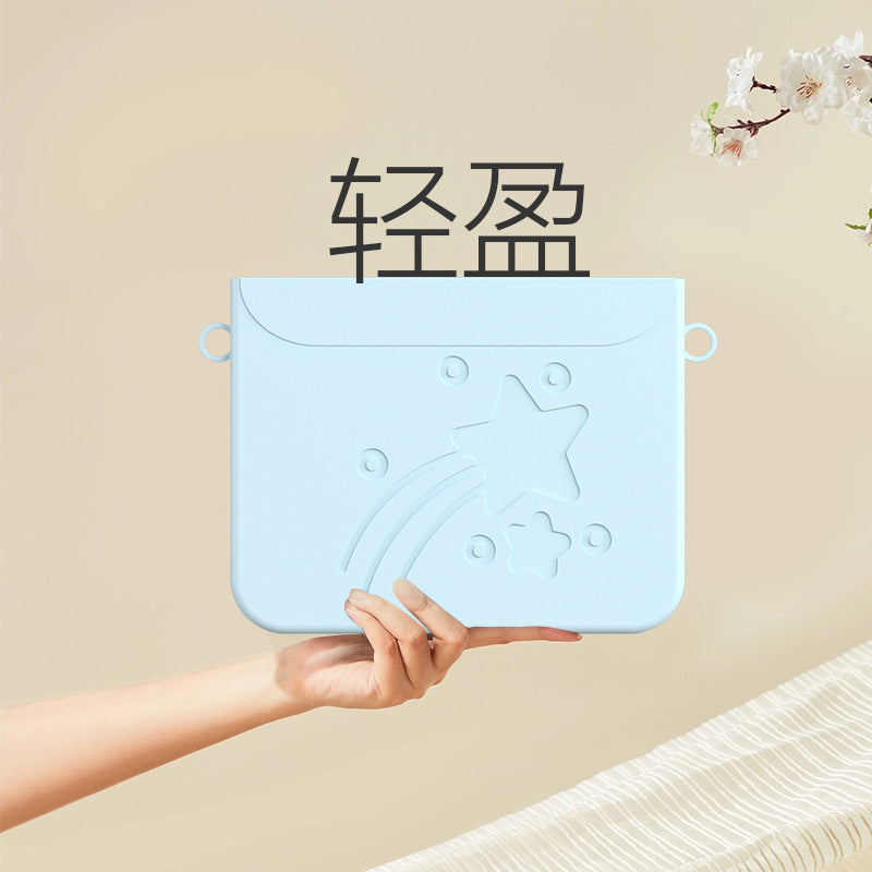 Silicone cosmetic storage bag Magnetic storage bag Large capacity change bag Oblique span Portable travel waterproof toilet bag