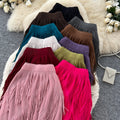 Korean style tassel trim a-line midi skirt - women's 2026 summer high-waisted commute chic tassel skirt
