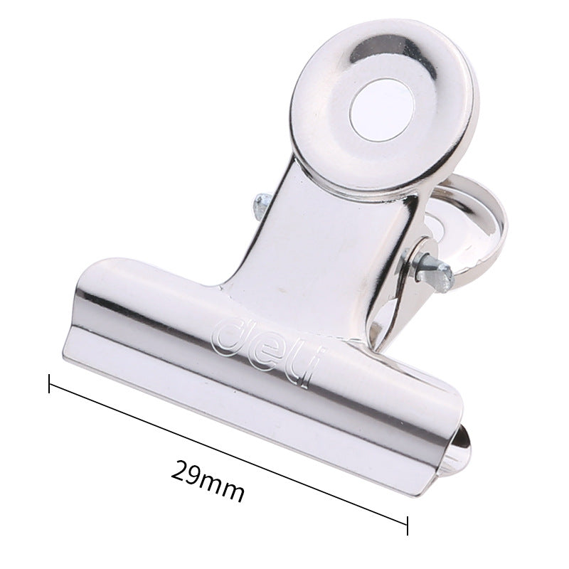 Deli Round Ticket Clip Stainless Steel Ticket Clip Butterfly Clip Metal Clip Iron Clip File Clip Book Clip Test Paper Clip