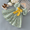 Girls' summer dresses  spring new collection - floral print short-sleeve dress for girls, children's casual dress for babies