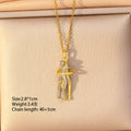 [titanium steel] european and american popular hug necklace for women, personalized niche high-end fashion stainless steel clavicle chain jewelry
