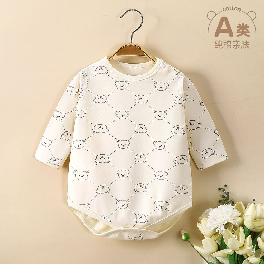 Newborn baby clothes boneless thin baby jumpsuit spring & fall monk suit bag butt suit triangle khaki climbing suit