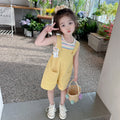 Summer casual girls' overalls set - new stylish and trendy summer outfit for babies and kids (two-piece set)