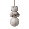 Spanish natural snowflake marble pendant light - premium all-copper chandelier for villa living room, display window, study, and bedside