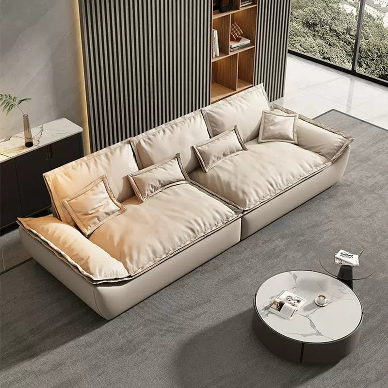 Foshan furniture factory customized auckland sailboat sofa all-in-one straight row velvet frosted cloth technology cloth sofa