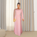 new bridesmaid dresses cross-border e-commerce african women's long sleeve maxi dress  train evening gown