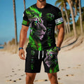 men's short-sleeve and shorts set, casual sportswear set, 3d printed cross-border hot seller, dropshipping available