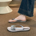 Women's flip-flops: comfortable, minimalist, non-slip, thick-soled, fairy-tale style, sweet beach sandals, heart-shaped slippers, korean casual