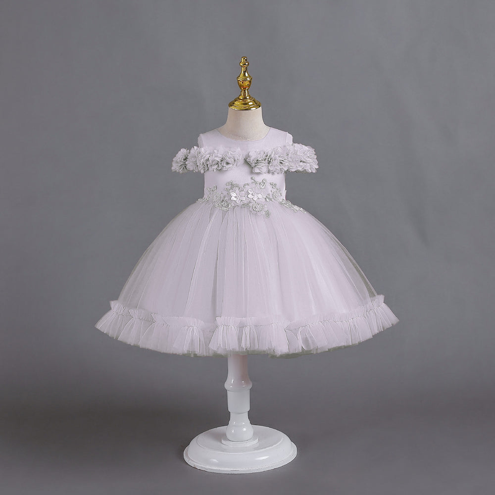 Export small children's tulle kids dress petals princess dress baby girl one year old dressbaby dress