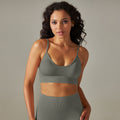 fashion seamless knittingpure color beauty back suspender sports intimates no steel ring running fitness yoga clothes tops