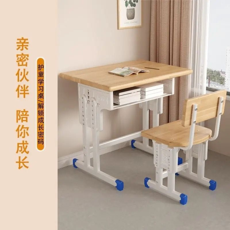 Solid wood children's study desk and chair set - adjustable height, perfect for elementary and middle school students. ideal for boys and girls, this writing desk is made with thickened, eco-friendly materials