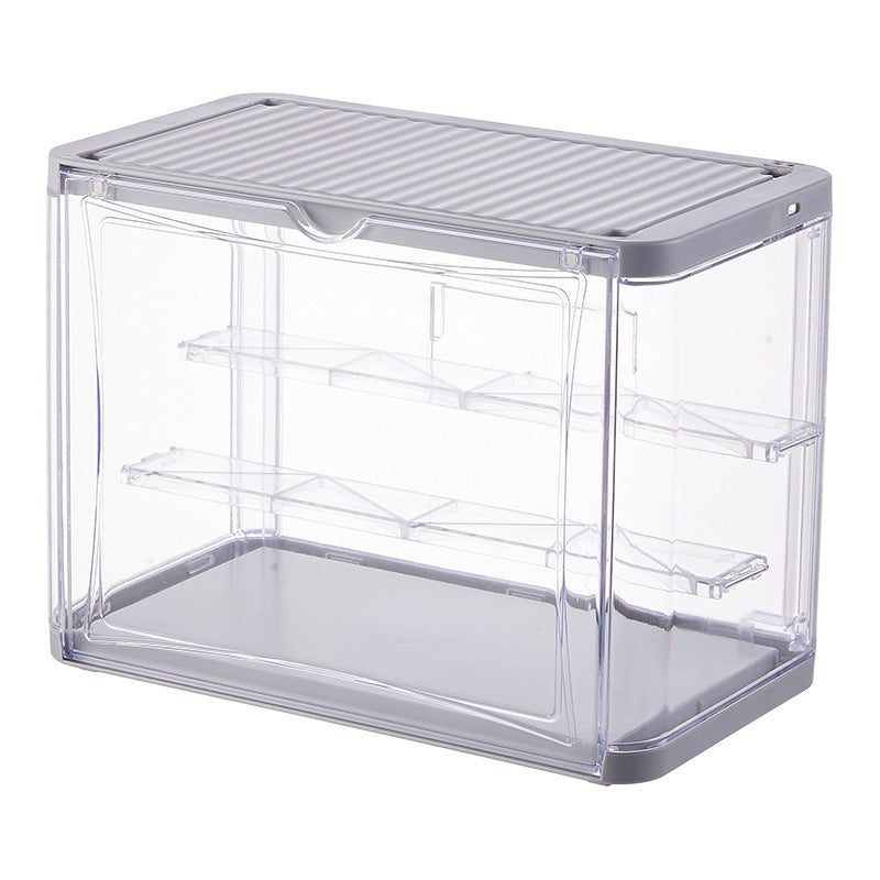 Display rack Wall-mounted dust-proof with lamp storage figure No punching Transparent household building block Toy display shelf