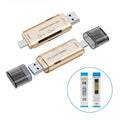New usb 3.0 type-c to sd/tf card dual-head reader, compatible with mobile phones, cameras, and computers via otg. supports dual card reading