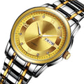 【tv shopping hot pick】diamond-accented stainless steel quartz watch - wholesale for men, dual calendar, luminous, suitable for women, couple's style